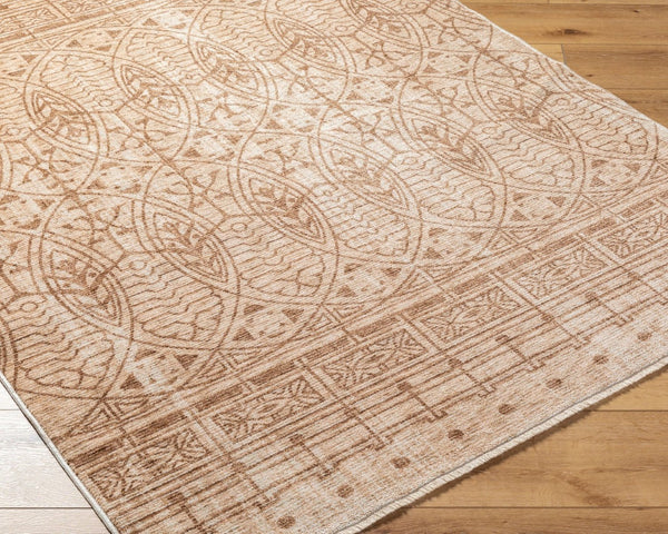 Livabliss Usonia Frank Lloyd Wright Geometric Runner Rug Polyester Woven Hallway Accent White, Brown 3'2" x 10' USO2305-3210