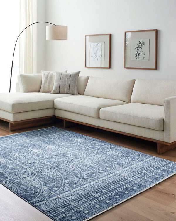 Livabliss Usonia Frank Lloyd Wright Geometric Runner Rug Polyester Woven Hallway Accent Ice Blue, Dark 3'2" x 10' USO2306-3210