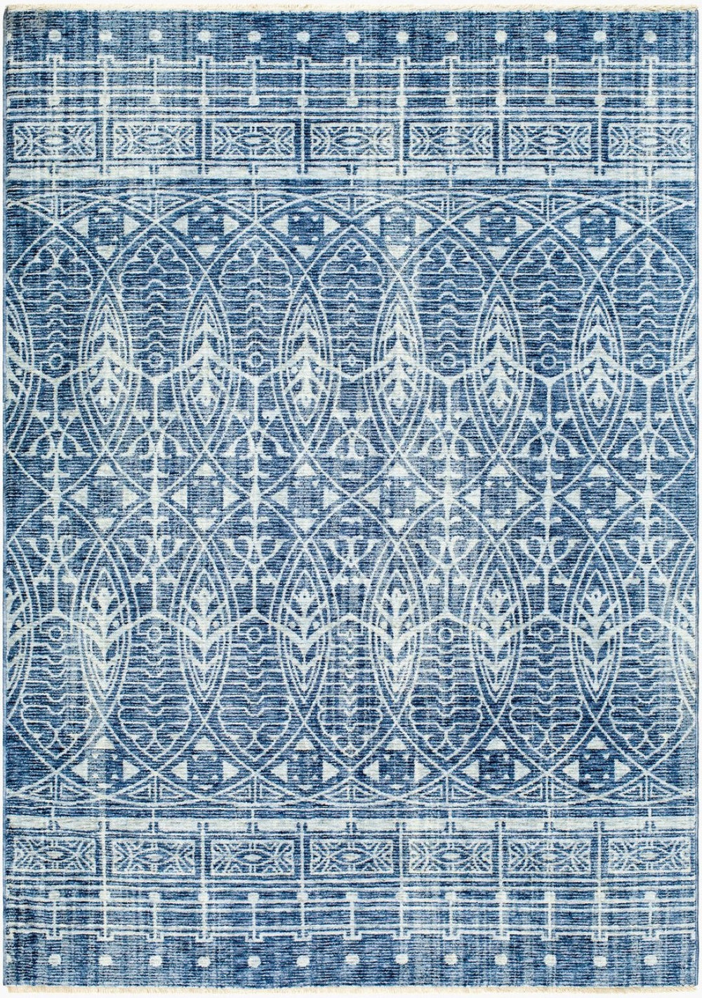 Livabliss Usonia Frank Lloyd Wright Geometric Runner Rug Polyester Woven Hallway Accent Ice Blue, Dark 3'2" x 10' USO2306-3210