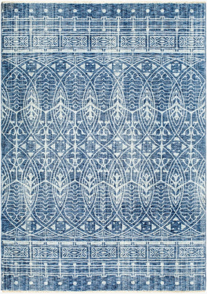 Livabliss Usonia Frank Lloyd Wright Geometric Runner Rug Polyester Woven Hallway Accent Ice Blue, Dark 3'2" x 10' USO2306-3210