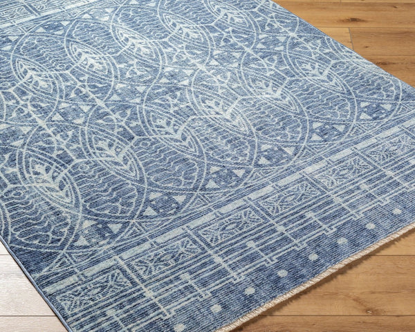 Livabliss Usonia Frank Lloyd Wright Geometric Runner Rug Polyester Woven Hallway Accent Ice Blue, Dark 3'2" x 10' USO2306-3210
