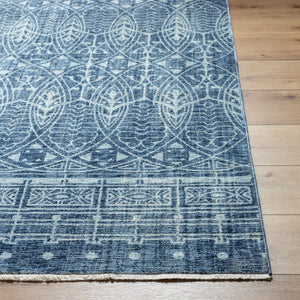 Livabliss Usonia Frank Lloyd Wright Geometric Runner Rug Polyester Woven Hallway Accent Ice Blue, Dark 3'2" x 10' USO2306-3210