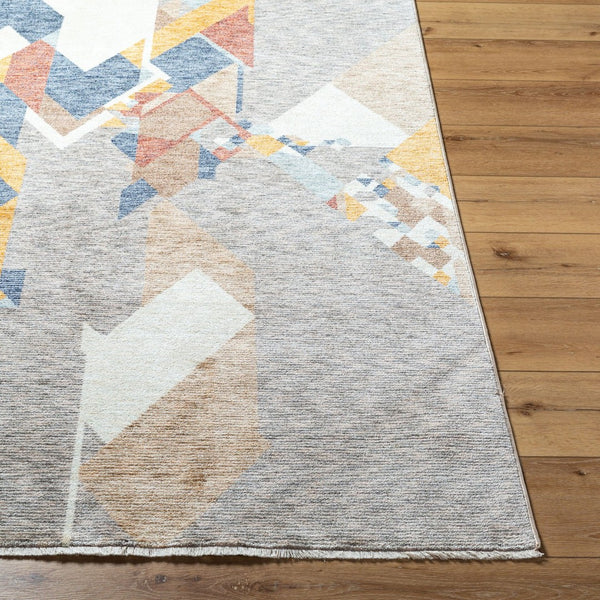 Livabliss Usonia Frank Lloyd Wright Geometric Polyester Runner Rug for Hallways and Entryways White, Gray 7'10" x 10' USO2307-71010