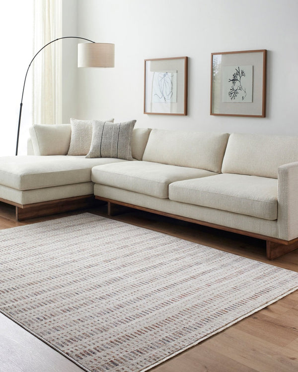 Livabliss Usonia Frank Lloyd Wright Geometric Runner Rug Woven Polyester Hallway Accent White, Brown 3'2" x 4'11" USO2308-32411