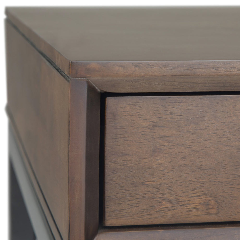 English Elm Banting Mid Century Wide Desk - Walnut Brown, Stylish & Functional Workspace With Ample Storage B136P158458