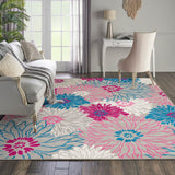 Nourison Passion PSN17 Machine Made Power-loomed No Border Indoor Only Contemporary  Rug Grey, Pink and Grey 100% Polypropylene 99446403285