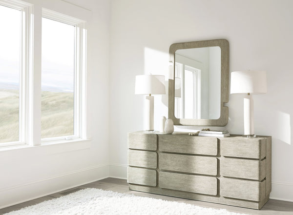 Bernhardt Bernhardt Arcadia Dresser In Wire-Brushed Clay Oak — Rustic-Modern 9-Drawer Wrap-Around Storage, Soft-Close 334054