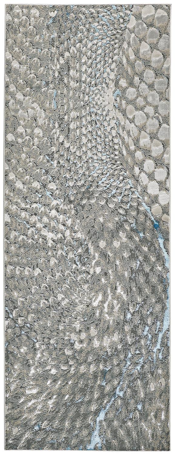 Feizy Rugs Azure Contemporary Machine-made Abstract Rug - Durable Stain & Fade Resistant Design For Modern Spaces Blue,Silver,Gray Polyester,Polypropylene Azr3403fbluslvi71