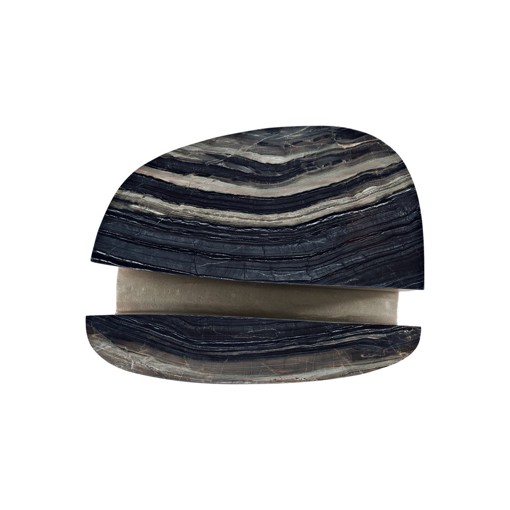 Bernhardt Bernhardt Sculptural Tegan Side Table With Black Forest Marble Tops & Shiny Nickel Cast Aluminum Base 305123