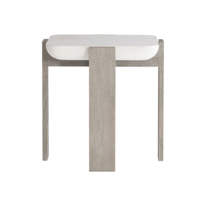 Bernhardt Bernhardt Gooding Side Table With Faux-Concrete Basin Top, Flint Wood Legs, 24" Square Accent Piece 484123