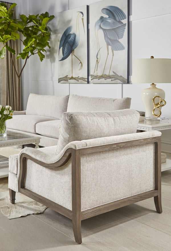 A.R.T. Furniture Tresco Lounge Chair - New Traditional Design In Smoked Finish With Plush Spring Down Seat Cushions Brown Fabric In A Polyester,Tan And Dove Coloration 760523-5303