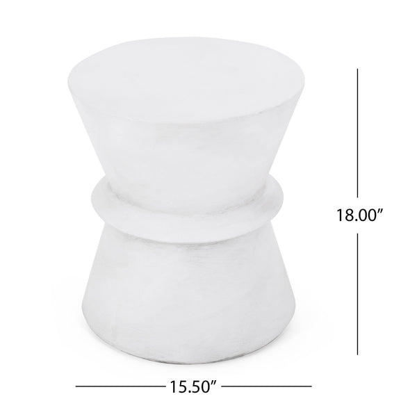 English Elm Outdoor Sculptural Concrete Pedestal Side Table for Modern Patios and Balconies 73452.00