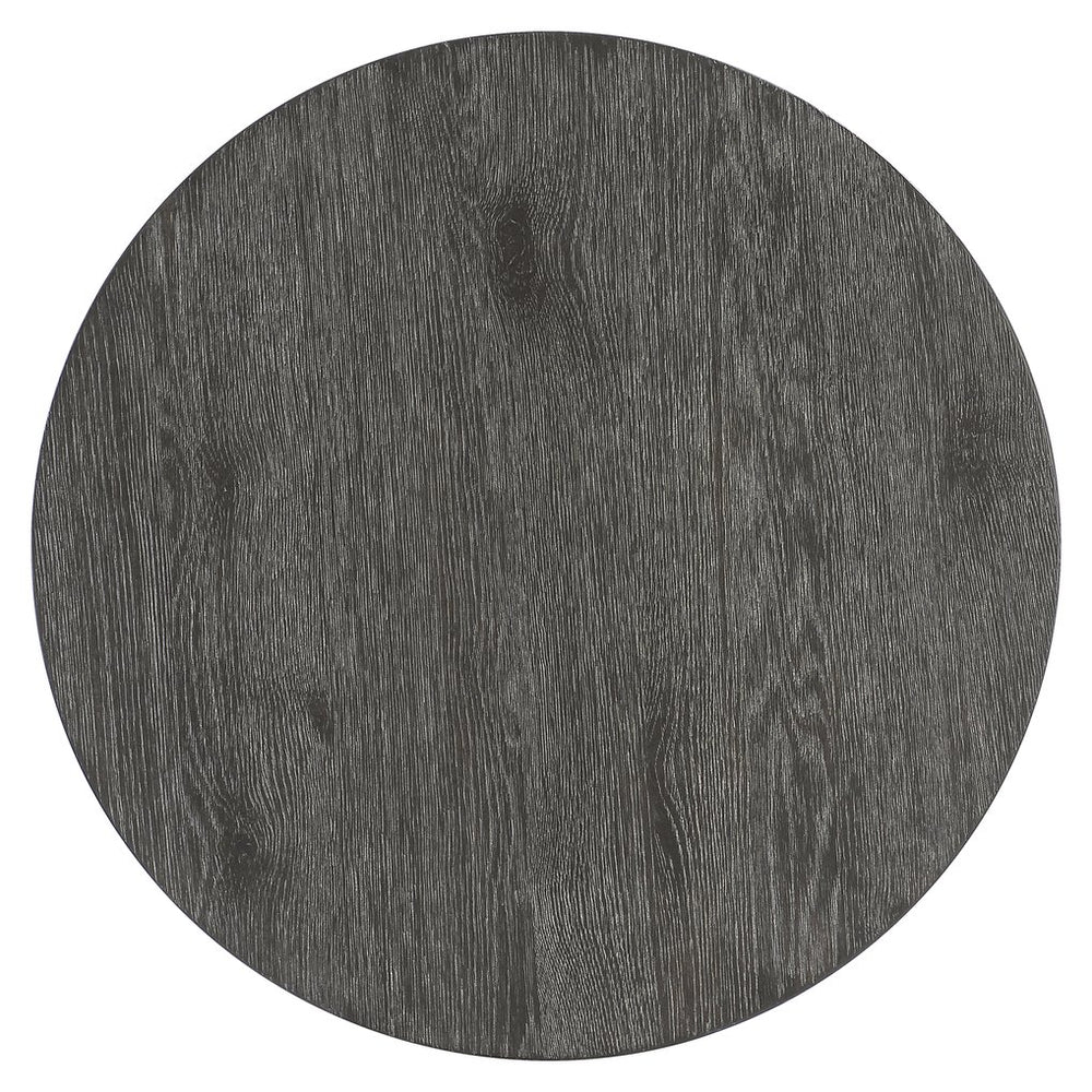 Bernhardt Bernhardt Sutton Rustic Modern Drum Side Table With Deep Reeding And Smooth Oak Top, 28"W X 20"H 352121