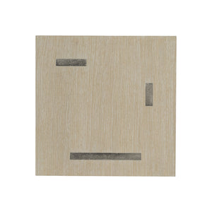 Bernhardt Bernhardt Solaria Sculptural Square Side Table — Rustic Modern Ash & Oak, Pierced Nickel Cast-Aluminum Panels 310124