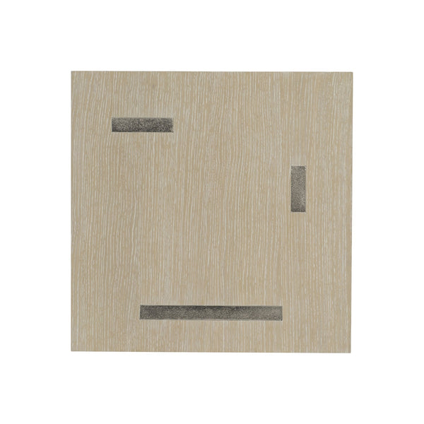 Bernhardt Bernhardt Solaria Sculptural Square Side Table — Rustic Modern Ash & Oak, Pierced Nickel Cast-Aluminum Panels 310124