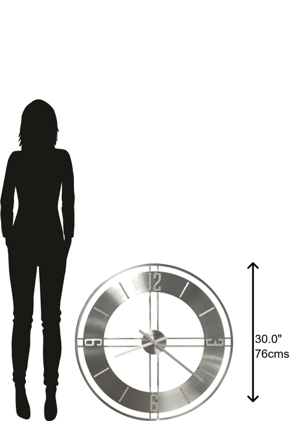 Hekman Furniture 625520 Stapleton Oversized Wall Clock - Modern Satin Nickel Design, Quartz Movement & Bold Style Metal Stapleton Wall Clock 625520