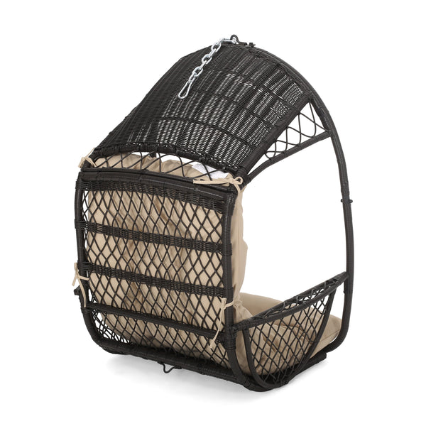 English Elm Christopher Knight Home® - Malia Wicker Hanging Chair - Stylish Indoor/Outdoor Seating With Plush Cushion For Relaxation & Comfort 67677.00BTN