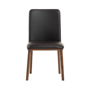 VIG Furniture Utah Modern Eco-Leather Dining Chairs Set Of 2 — Walnut Rubberwood Legs, Curved Back Comfort VGMAMI-973