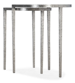 Hooker Furniture Chapman Hand-Hammered Metal Nesting Tables In Forged Pewter — Slender, Space-Saving Accent Set 6033-50003-94