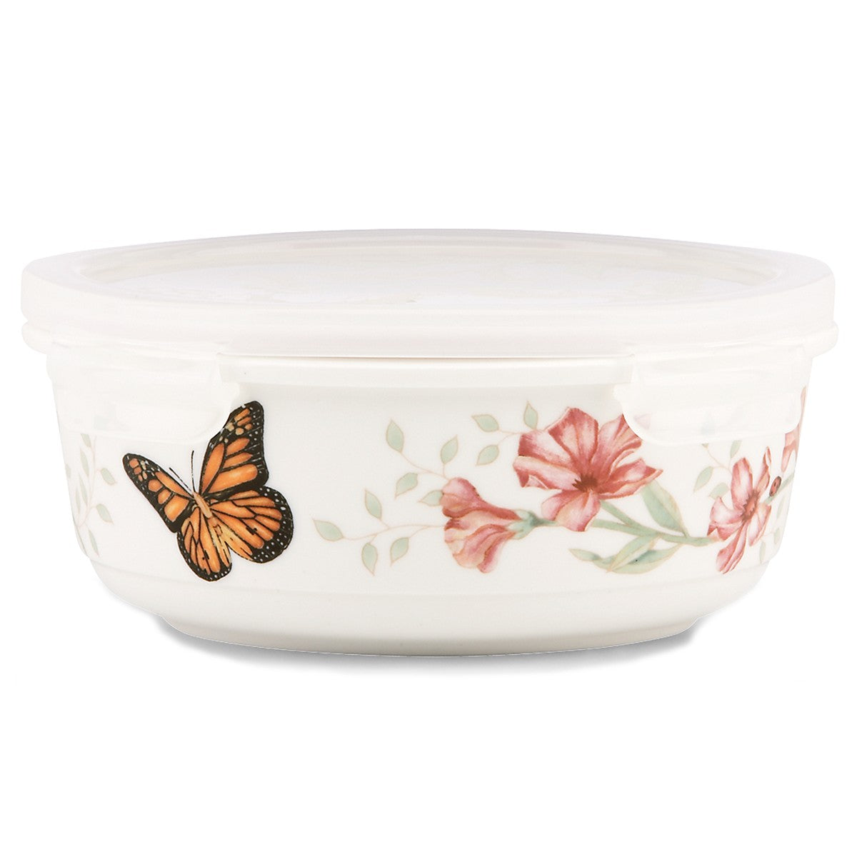 Butterfly Meadow Porcelain Container with Snap Lid, Dishwasher-Safe, 2