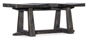 Hooker Furniture Commerce Distressed Mango Tandem Bench With Twin Scoop Seats — Compact Sculptural Entryway Seating For Two (96) 7228-50670-89