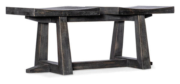 Hooker Furniture Commerce Distressed Mango Tandem Bench With Twin Scoop Seats — Compact Sculptural Entryway Seating For Two (96) 7228-50670-89