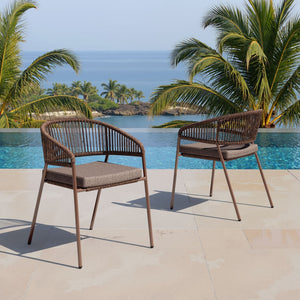 Skye Modern Elegance Seating - Set of 2 Stylish Chairs in Brown for Hospitality and Home Decor