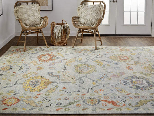 Feizy Rugs Karina Hand-knotted Wool Rug - Timeless Elegance And Modern Functionality For Sophisticated Decor Gray,Yellow,Red Wool 9096793fmlt000p00