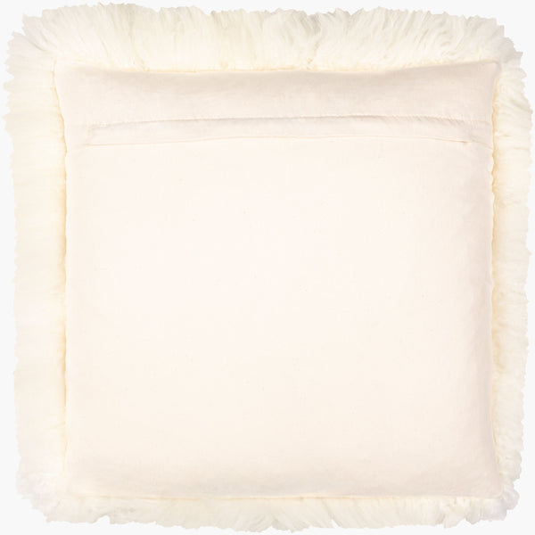 Surya Utah Accent Pillow - Luxurious 20"L X 20"W Cotton & Sheepskin For Rustic Lodge-style Elegance Cream Sheepskin,Cotton Uth001-2020d