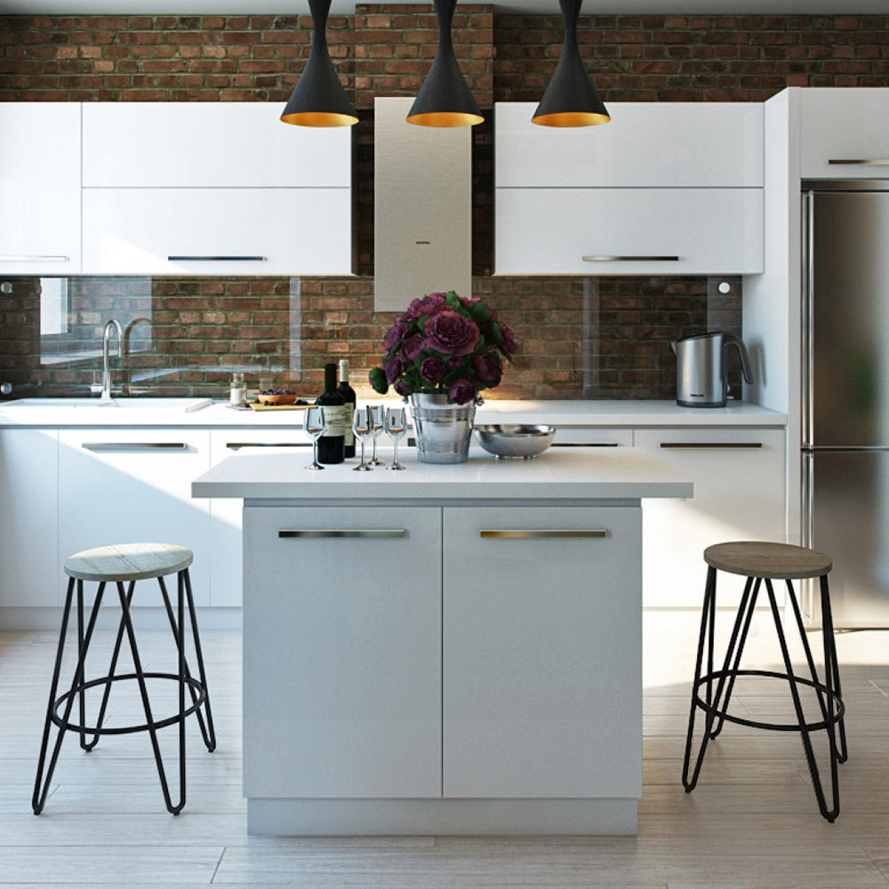 English Elm Simeon 24" Industrial Counter Height Stool With Solid Elm Seat & Black Metal Hairpin Legs - Stylish! B136P159607-GIGA