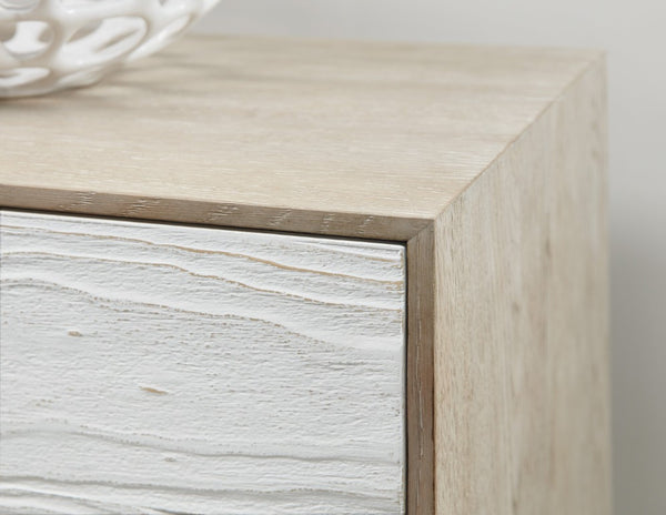 Hooker Furniture Cascade Two-Tone Entertainment Console With Oak Veneer, Soft-Close Storage & Integrated Power Supply 6120-55480-05