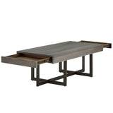 Homelegance By Top-Line Saskai Wood Finish Tables with Drawers Grey MDF