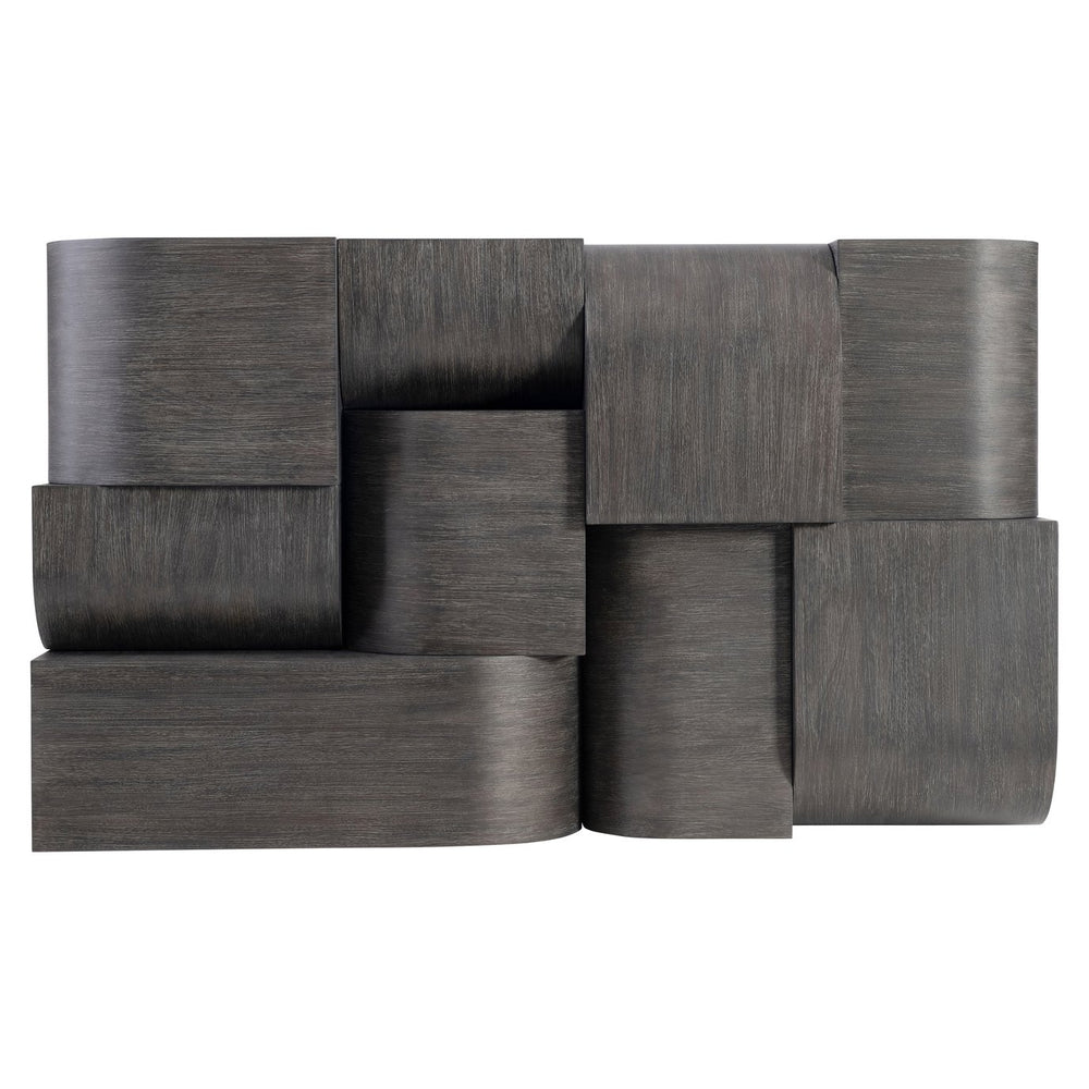 Bernhardt Bernhardt Basi Multilevel Mahogany Cocktail Table With Bracken Finish, Sculptural Plinth Base On Casters 347017