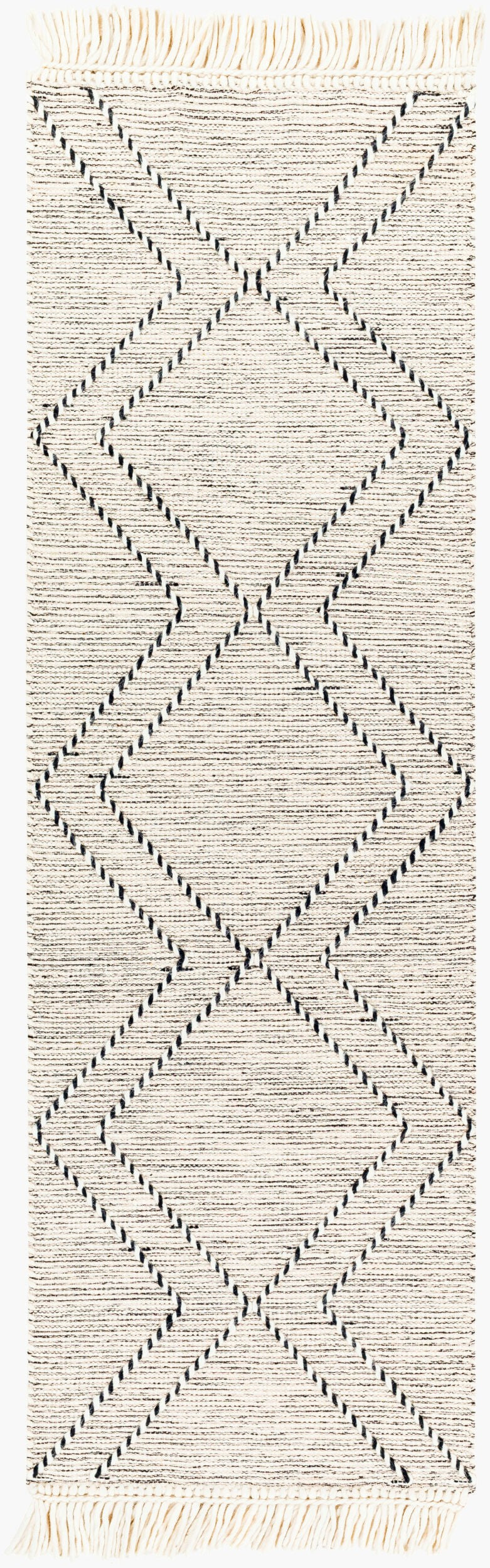 Surya Uttar Handmade 2' X 3' Global-style Rug - Durable Wool Blend With Eye-catching Fringe Design Black Wool,Polyester Utt2300-268