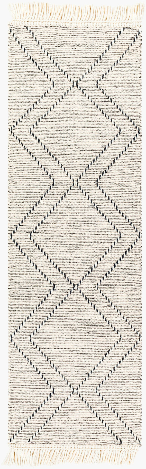 Surya Uttar Handmade 2' X 3' Global-style Rug - Durable Wool Blend With Eye-catching Fringe Design Black Wool,Polyester Utt2300-268