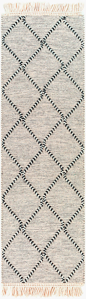 Surya Uttar Handmade 2' X 3' Global-style Rug - Durable Wool Blend With Eye-catching Fringe Design Black Wool,Polyester Utt2301-268