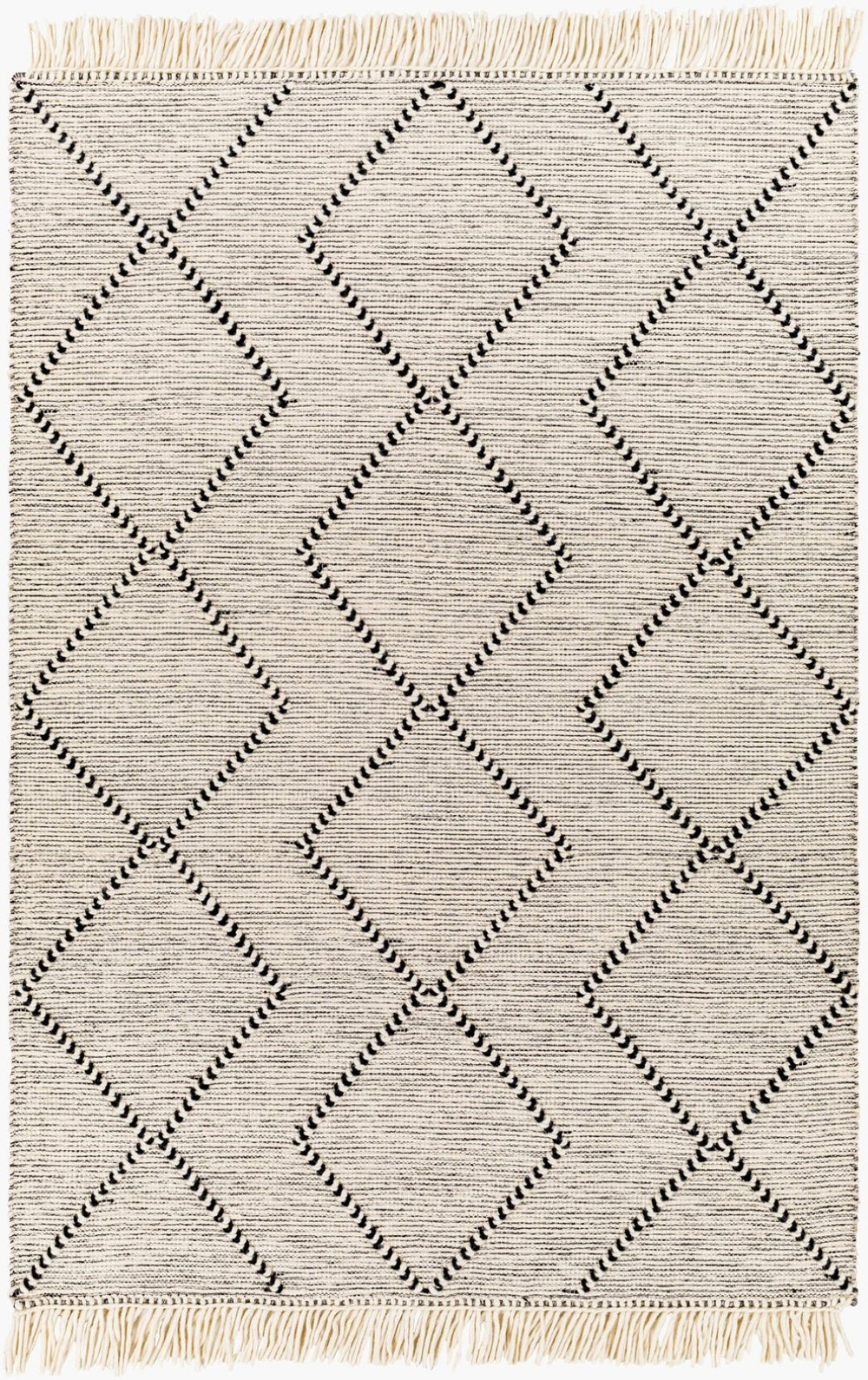 Livabliss Uttar Handwoven Flatweave Area Rug Wool Blend Global Pattern with Fringe Accent UTT2303-69