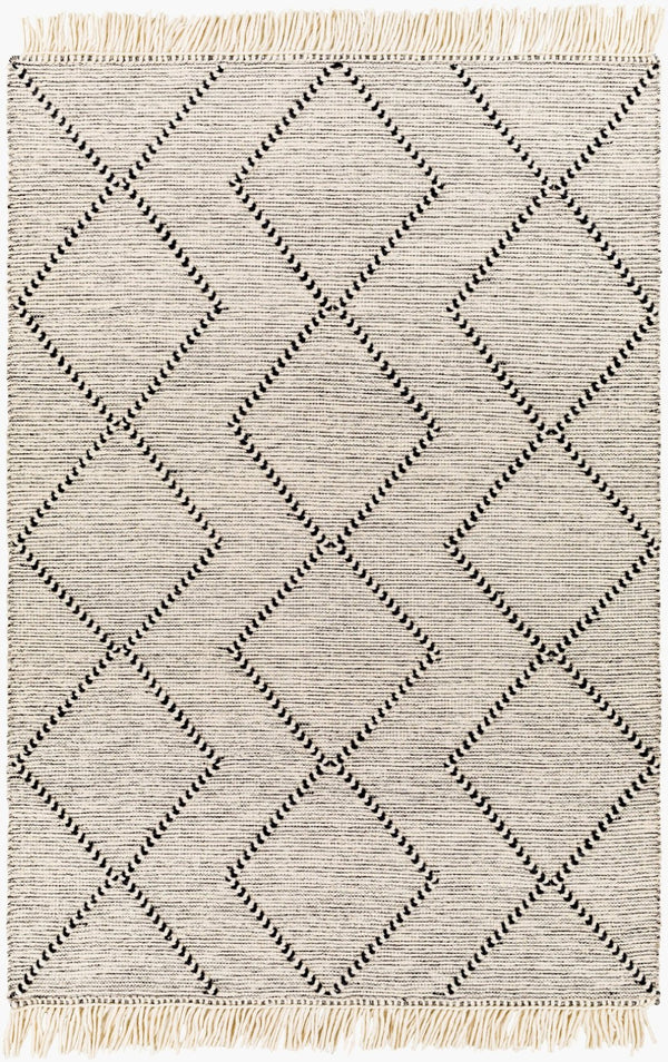 Livabliss Uttar Handwoven Flatweave Area Rug Wool Blend Global Pattern with Fringe Accent UTT2303-69