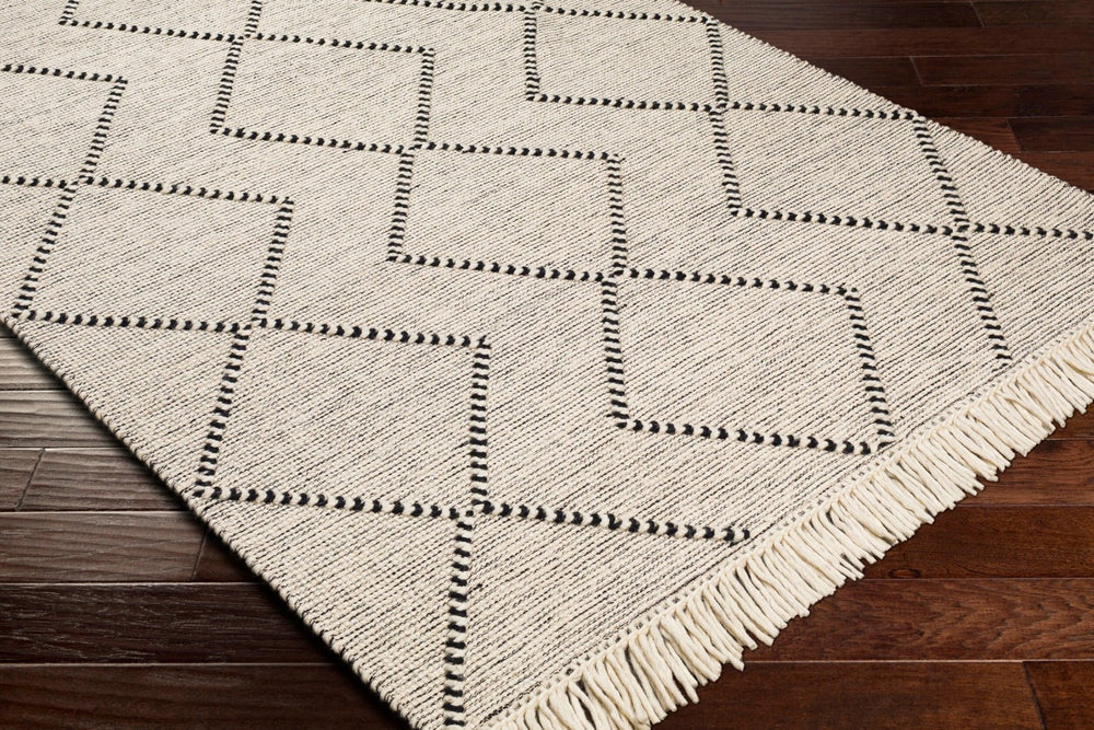 Livabliss Uttar Handwoven Flatweave Area Rug Wool Blend Global Pattern with Fringe Accent UTT2303-69