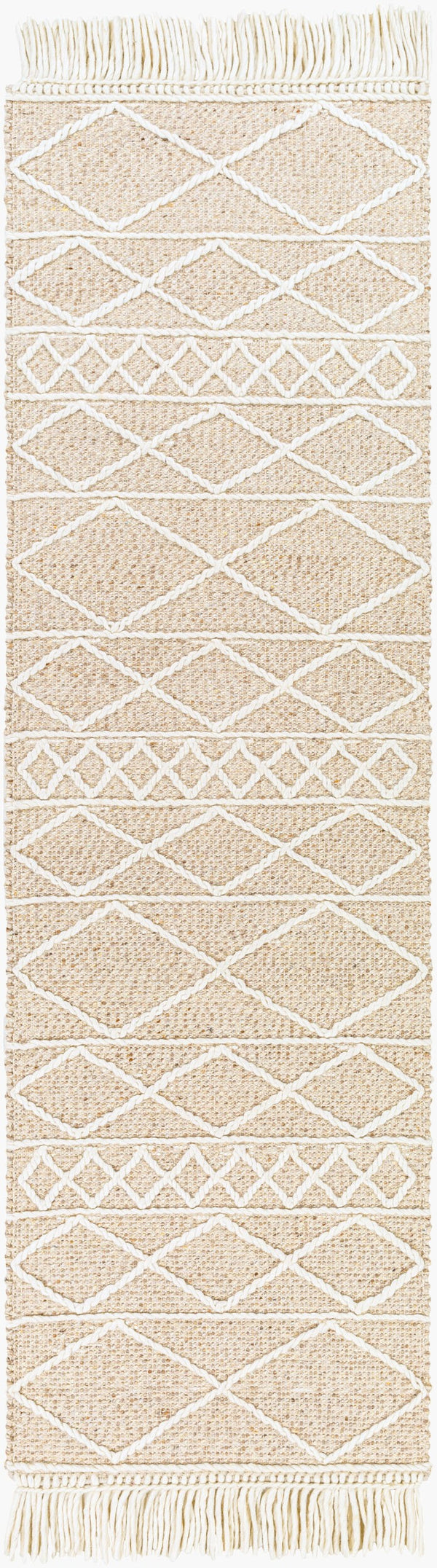 Surya Uttar Handmade 2' X 3' Global-style Rug - Durable Wool Blend With Eye-catching Fringe Design Medium Brown Wool,Polyester Utt2304-268