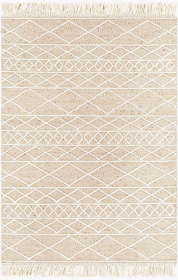 Surya Uttar Handmade 2' X 3' Global-style Rug - Durable Wool Blend With Eye-catching Fringe Design Medium Brown Wool,Polyester Utt2304-576
