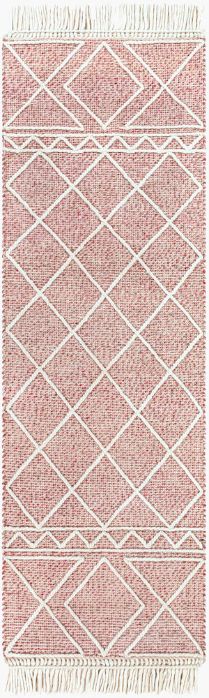 Surya Uttar Handmade 2' X 3' Global-style Rug - Durable Wool Blend With Eye-catching Fringe Design Burgandy Wool,Polyester Utt2305-268