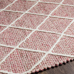 Surya Uttar Handmade 2' X 3' Global-style Rug - Durable Wool Blend With Eye-catching Fringe Design Burgandy Wool,Polyester Utt2305-23