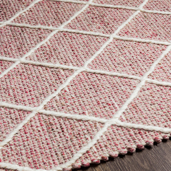 Surya Uttar Handmade 2' X 3' Global-style Rug - Durable Wool Blend With Eye-catching Fringe Design Burgandy Wool,Polyester Utt2305-23