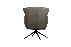 Porter Designs Porter Andromeda Gray Leather Swivel Accent Chair - Mid-century Modern Design With Flared Feet Gray Leather 12-204-02t-0202-kit