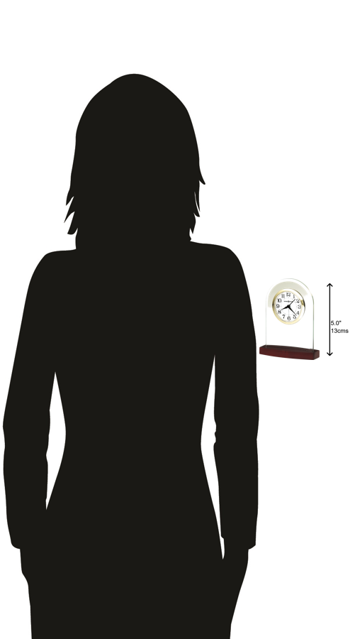 Hekman Furniture 645715 Hansen Tabletop Clock - Elegant Beveled Glass Design With Brass Accents & Arabic Numerals  Hansen Tabletop Clock 645715