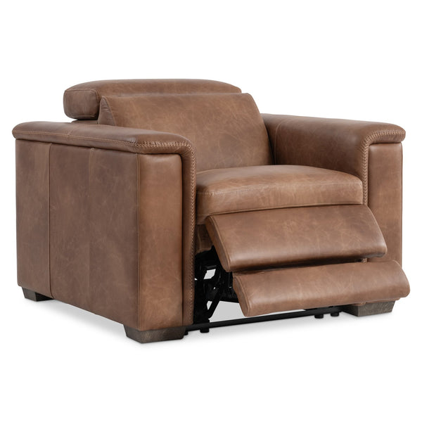Bernhardt Bernhardt Lioni Power Recliner Chair In Premium Leather With Usb, Power Head & Footrest — Luxe Support 9562RHO