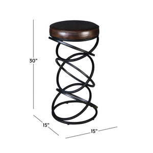 Porter Designs Polaris Leather Bar Stool - Modern Comfort With Striking Design For Contemporary Spaces Brown Leather 02-218-10-6796
