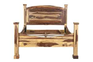 Porter Designs Porter Taos Solid Sheesham Wood Queen Bed – Rustic Charm For A Cozy, Refined Bedroom Retreat Natural Wood 04-196-14-9047n-kit