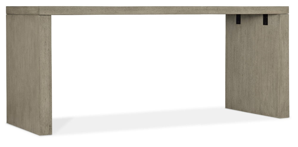 Hooker Furniture Linville Minimalist 60" Oak Desk In Smoked Mink Finish — Fully Finished Sides, Spacious Work Surface 6150-10952-85